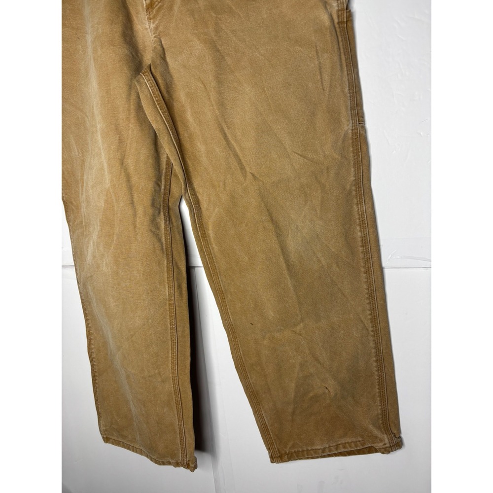 Carhartt B11 BRN Mens‎ Brown Washed Duck Canvas Dungaree Carpenter Pants 38x30 - Picture 4 of 6
